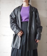 Double Breasted Leather Jacket BK