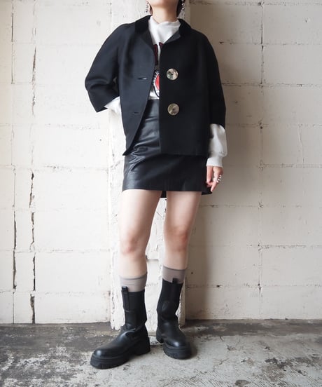 1950-60's  Velor Collar Short Jacket BK