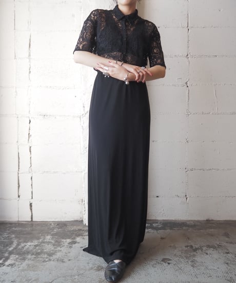 Short Sleeve Lace Shirt BK