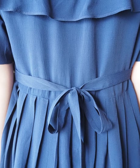 Big Collar Pleated Dress BL