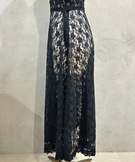 Flower Lace See-through Skirt BK