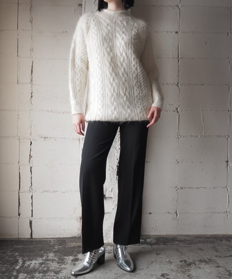 Mohair Mix Cable Sweater WH