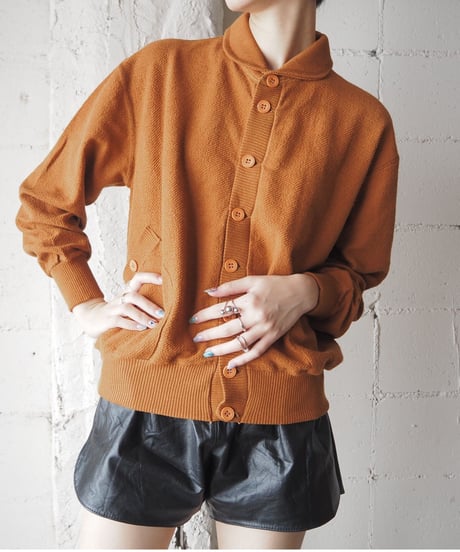 Round Collar Lib Design Cardigan BR