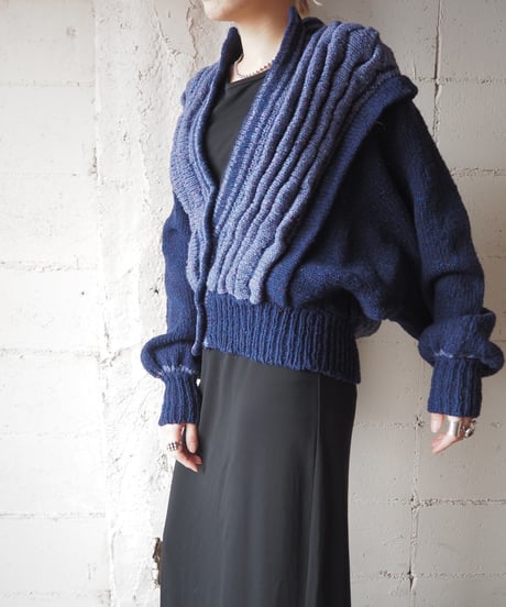 Bat Wing Sleeve Bicolor Cardigan PURNV