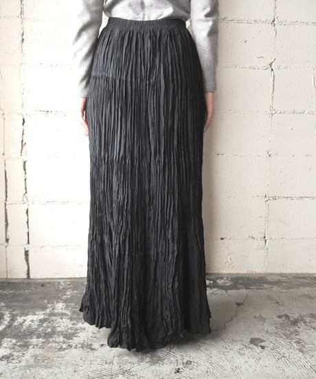 Pleated Tiered Easy Skirt BK