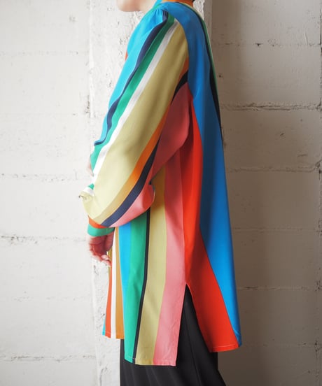 Multi Stripe Silk Shirt BLPIOR