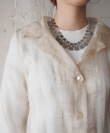 Open Collar Sheer Coat IV