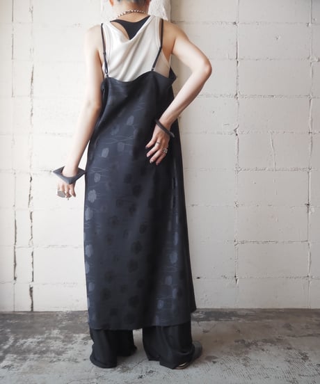 Shadow Flower Pattern Camisole Dress BK
