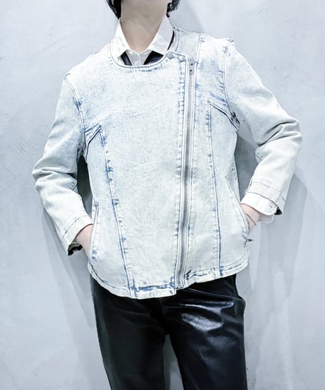 HELMUT LANG Acid Wash Denim Riders Jacket LBL
