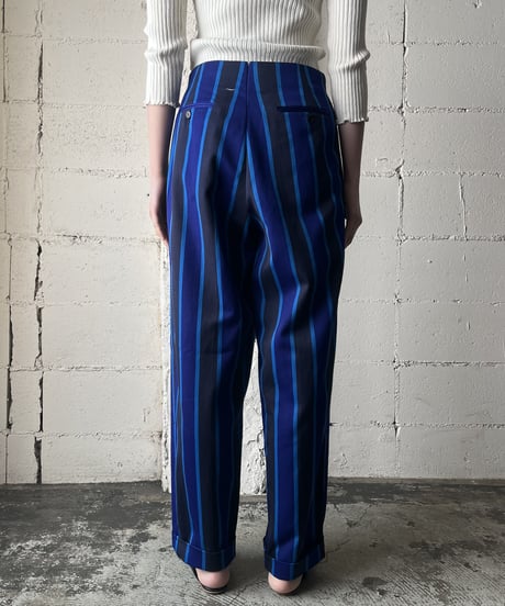 Stripe Tuck Wide Pants BLBK