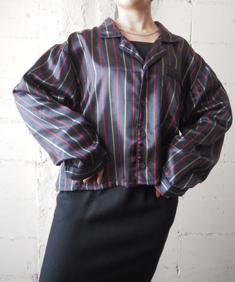 REMAKE Short Stripe Pajama Shirt NVREBE