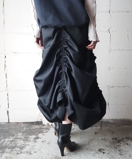 Remake Drawstring Design Skirt BK
