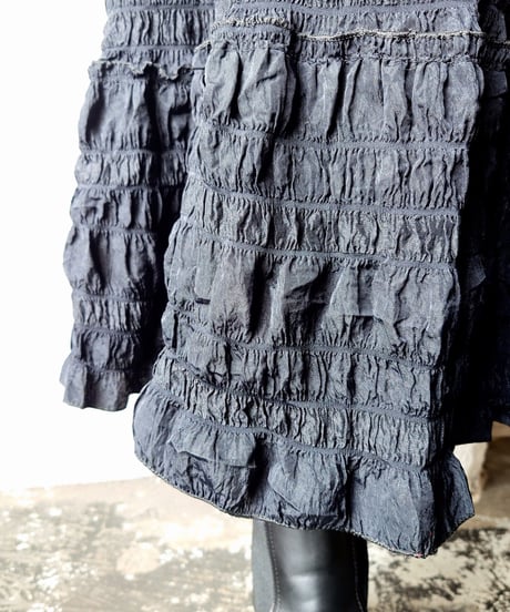 Shirring Tiered Skirt BK