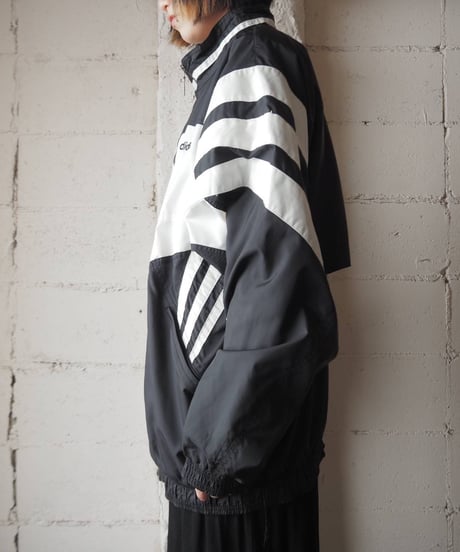 adidas Line Design Zip Up Jacket BK WH
