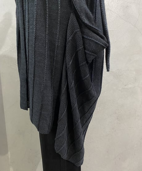 RAGNE KIKAS for Yohji Yamamoto Random Hem Design Rib Knit Tank BK