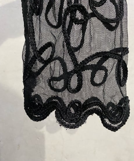 Tape Embroidery Sheer Cardigan BK