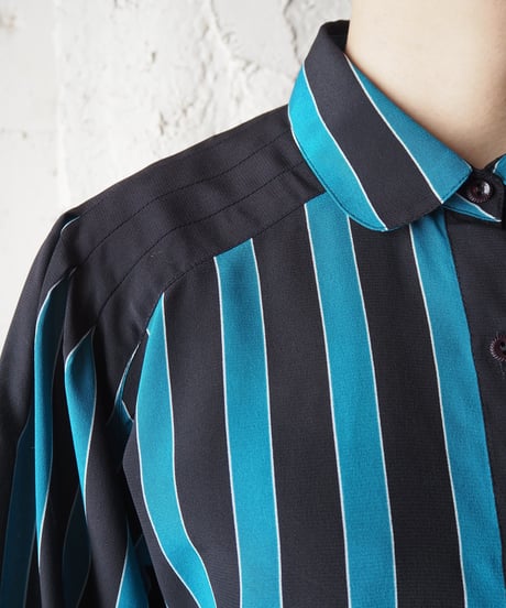 Round Collar Stripe Shist BLBK