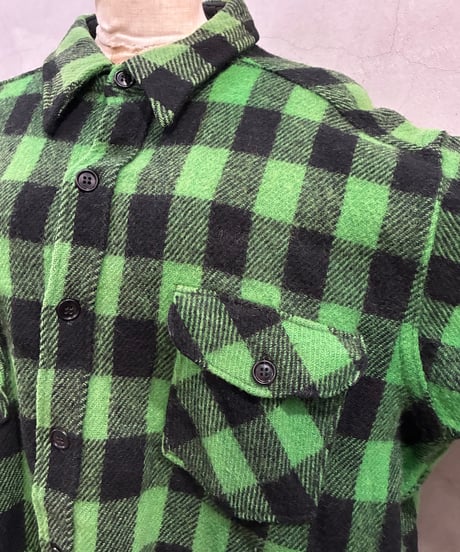 1970's L.L.Bean Wool Plaid Shirt GNBK