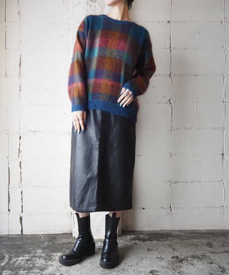 Check Pattern Mohair Knit BLBR