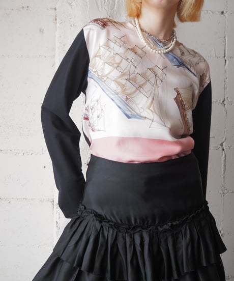 BLACK COMME des GARCONS Scarf Design L/S Tops PIBK