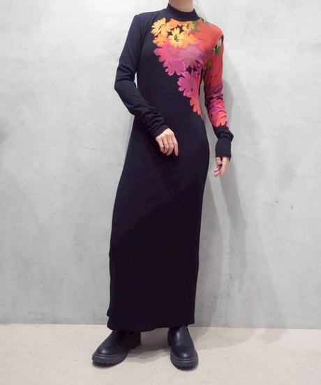 Desigual  Flower Print L/S Dress BK PI