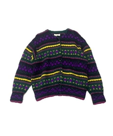 UNITED COLORS OF BENETTON Wool Pattern Cardigan BKGNPUR