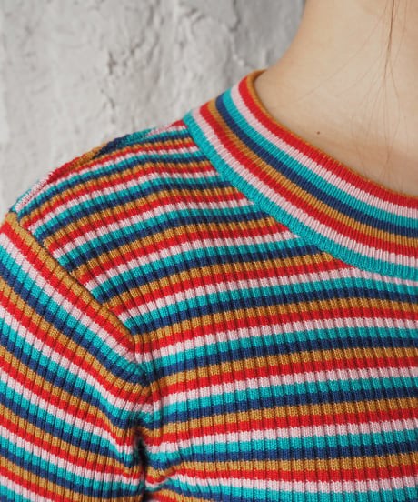 Multi Border Cropped Rib Knit REPIGN