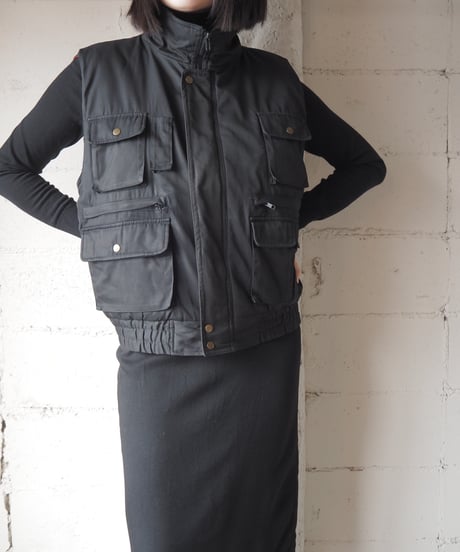 SKI VEST Check Lining Padded Vest BK
