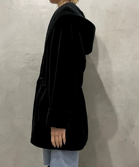 Velour Hooded Jacket BK