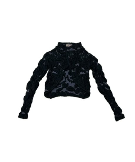 Desigual 3D Design Boat Neck Cardigan BKGR