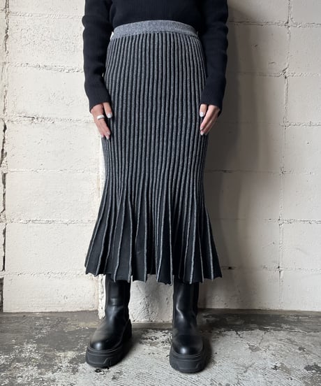Bicolor Knit  Mermaid Skirt BKGR