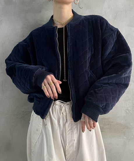 Velour Quilting Short Jacket BL
