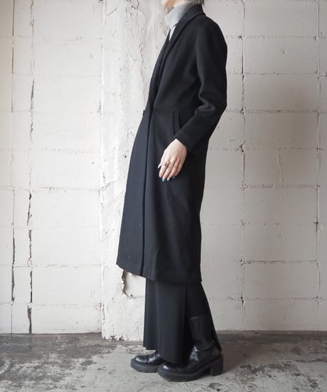 Velour Collar Chester Coat BK
