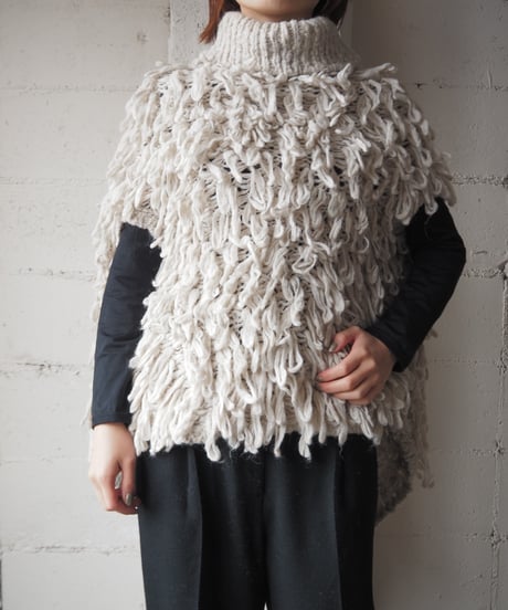 Fringe Knit High Neck Vest IV