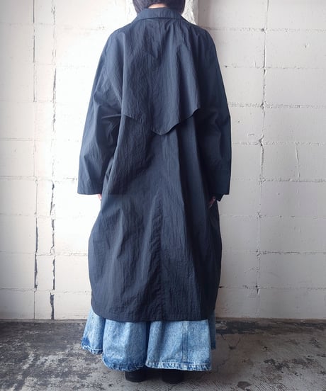 1980's Washer Poly Double Breasted Coat BK