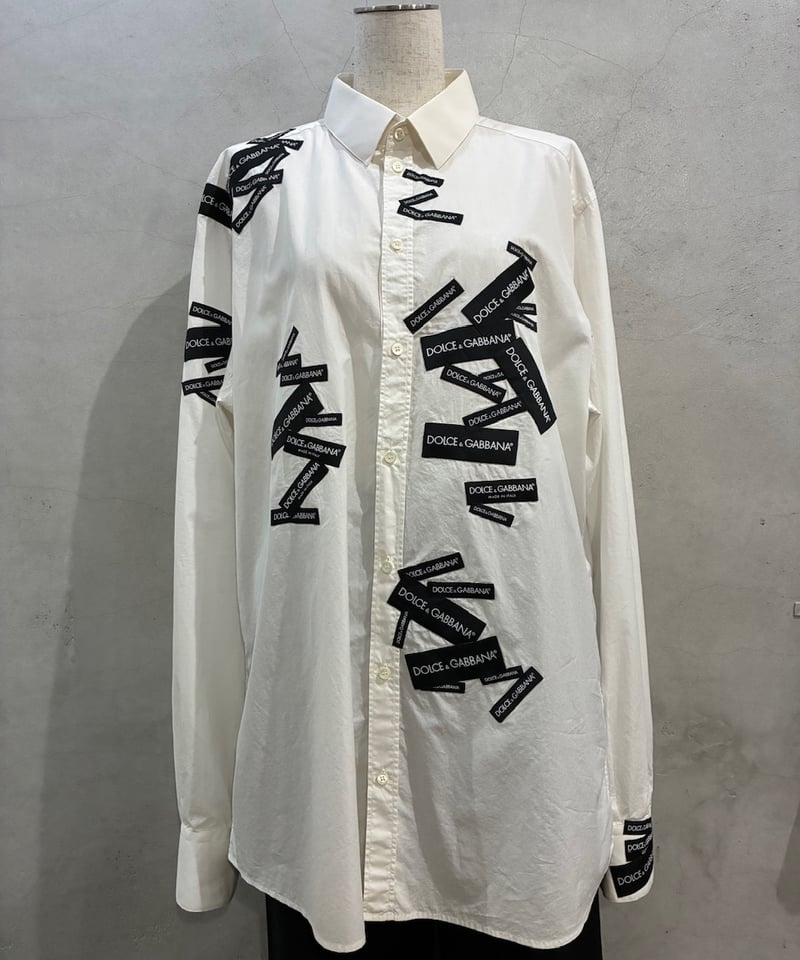 DOLCE & GABBANA Logo Patch Cotton Shirt WH | O