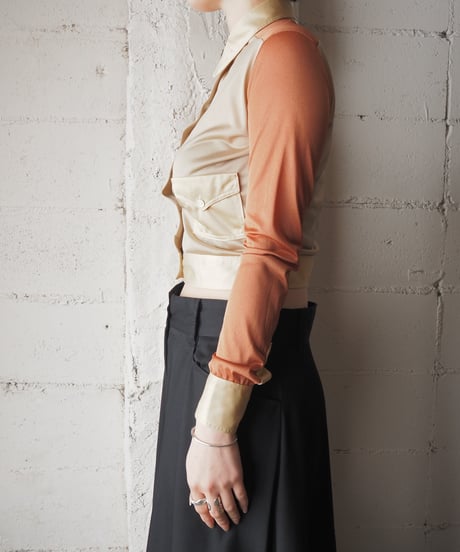 1960〜70's Vintage Tricolor Cropped Shirt BEORYE