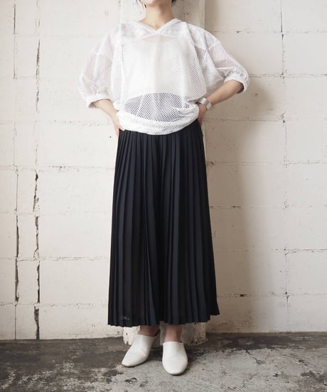 V Neck Mesh Tee WH