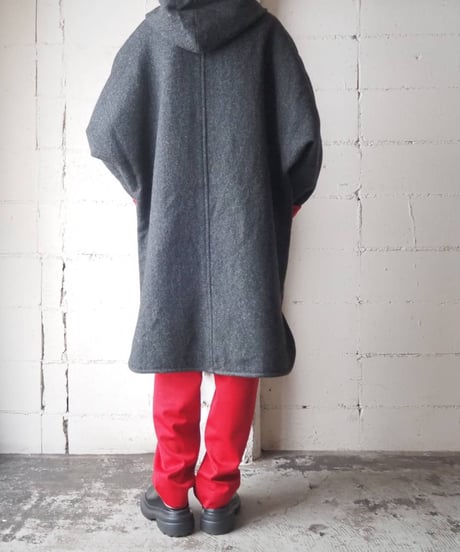 Bicolor Hooded Dolman Coat GRRE