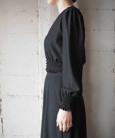 Many Button Shiring Blouse BK