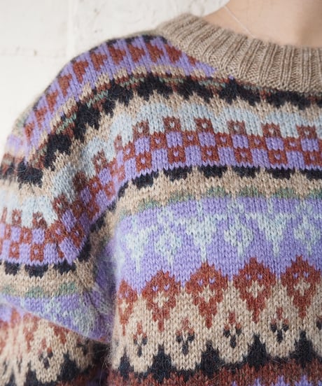 Nordic Pattern Knit PUR BR