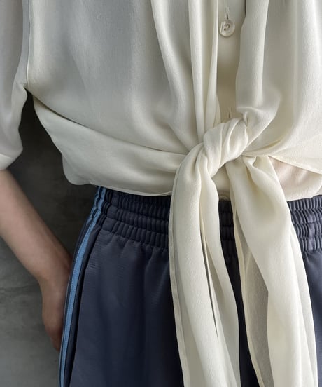 Drape Collar Silk Blouse IV