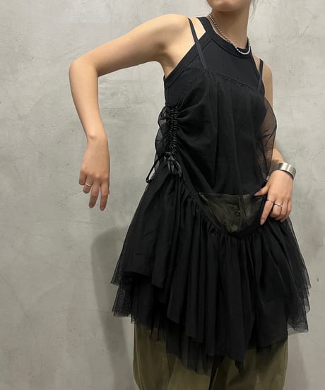 REMAKE Tulle Gather Camisole/Skirt BK