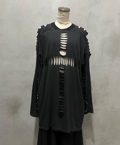 Cutwork Design Long Tee BK