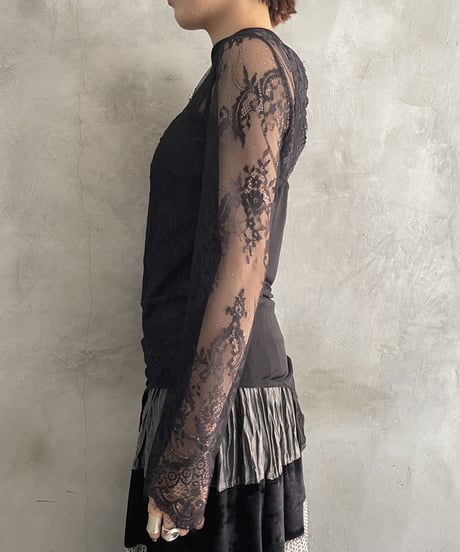 Lace Open Neck Body Suits BK