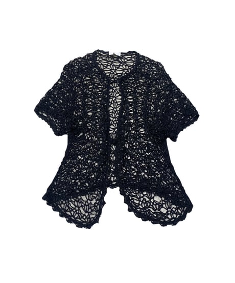 Beads Crochet Short Sleeve Cardigan BK