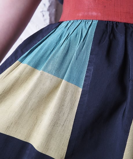 1960's Border Flared Skirt BLRE