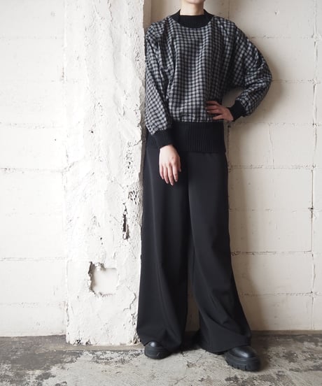 Check Pattern Rib Tops BKWH