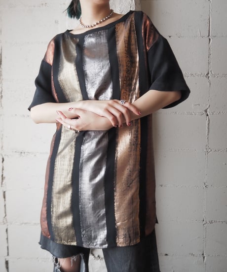8PM Metalic Painted P/O Blouse BK