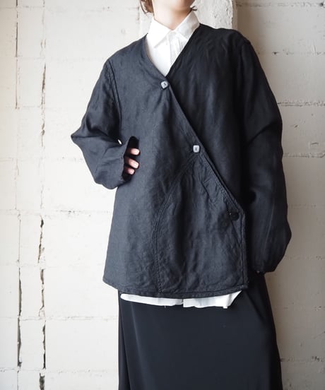 FLAX Reversible Asymmetric Design Jacket BK
